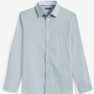 NWT 14US Tommy Hilfiger Long-Sleeve Houndstooth Button-Front Stretch Shirt
